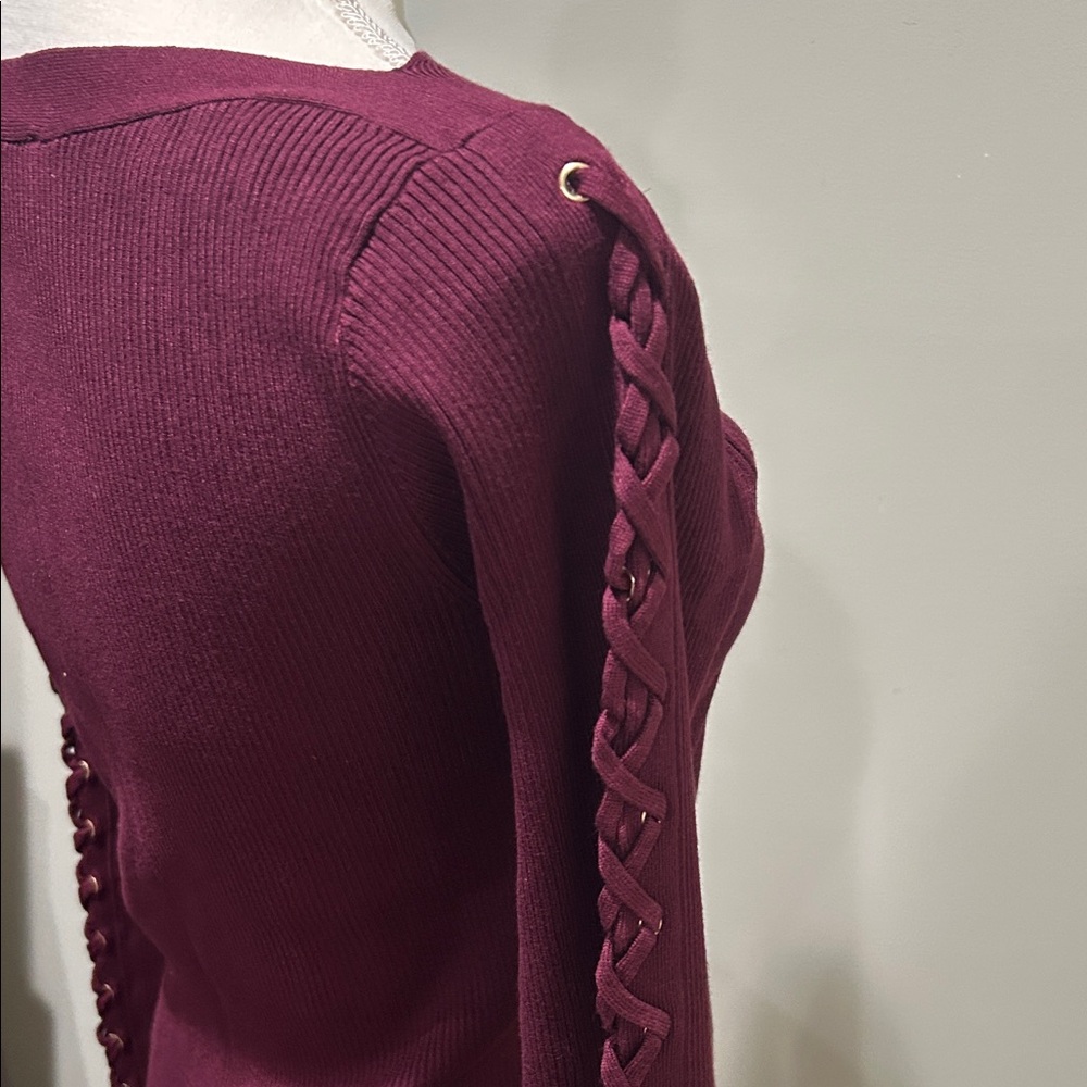 INC International Concepts Burgundy Sweater - Picture 3 of 6